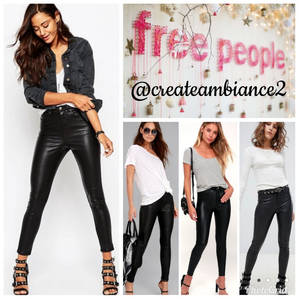 Free People Hi Rise Vegan Leather Pants